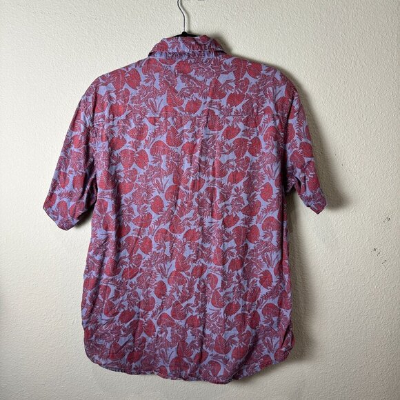 VSTR PREMIUM Linen Blend Short Sleeve Button Down Printed Shirt Size Large - Picture 5 of 7